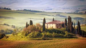 Tuscany, Italy, Nature, Landscape, House, Hills wallpaper thumb