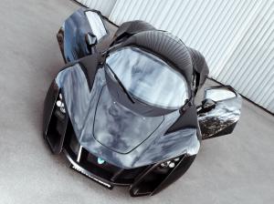 Marussia B2 black supercar front view, doors opened wallpaper thumb