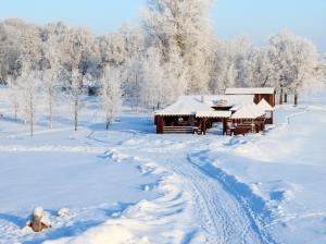 Russia Seasons Winter Houses Snow Nature wallpaper thumb