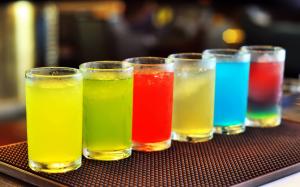 Cold drinks, colorful cocktails, glass, cups wallpaper thumb