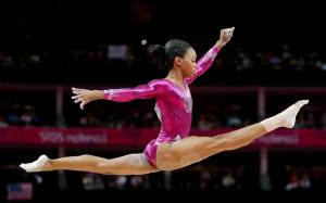 Gymnastics Jump Stop Action Olympics Gabby Douglas HD wallpaper thumb